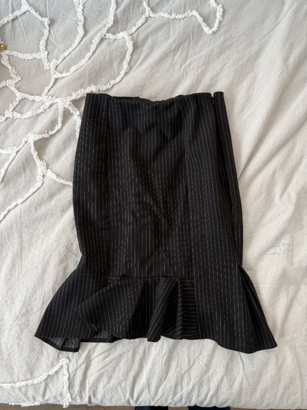 Express Pin striped black skirt w flare bottom
